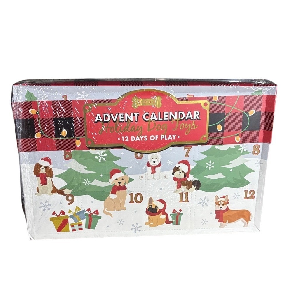 WOOF Dog 12 Day Advent Calendar w/Dog Toys Christmas Gift NEW